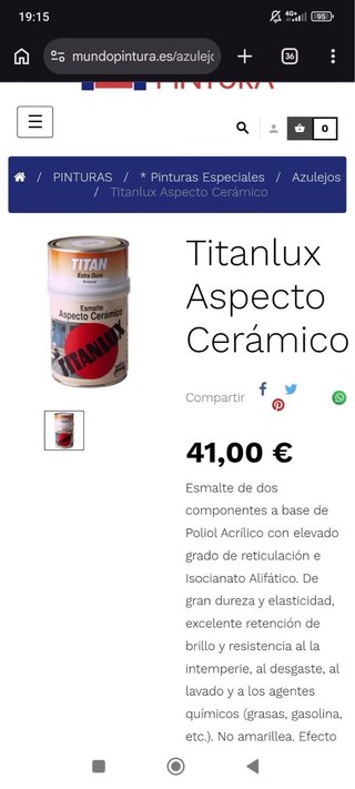 TITANLUX PINTURA AZULEJOS CERÁMICO