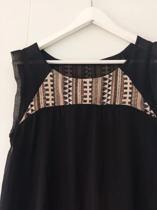 Vestido negro ibicenco estilo boho talla S