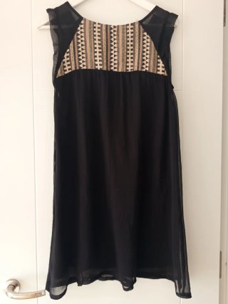 Vestido negro ibicenco estilo boho talla S