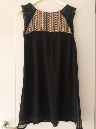 Vestido negro ibicenco estilo boho talla S