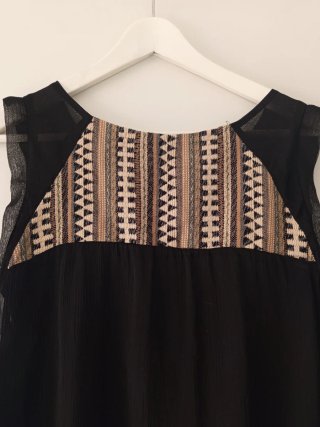 Vestido negro ibicenco estilo boho talla S