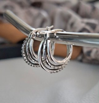 Pendientes Triple Aro Plata