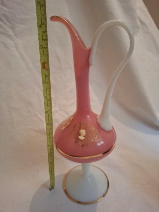 Jarra Opalina Antigua Decorada perfecto estado