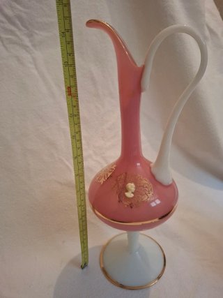 Jarra Opalina Antigua Decorada perfecto estado