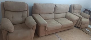 Sofá de 2 plazas y sillones a juego reclinables