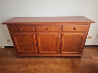 Mueble de salón madera 3 puertas y cajones