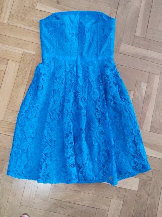 Vestido fiesta Morgan azul encaje