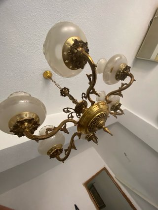 Lámpara de araña bronce 6 luces