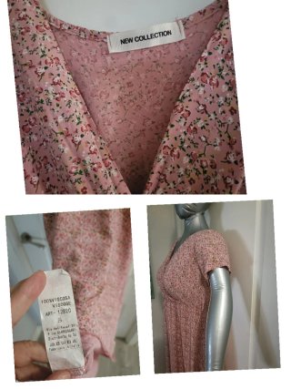Vestido rosa largo estampado floral
