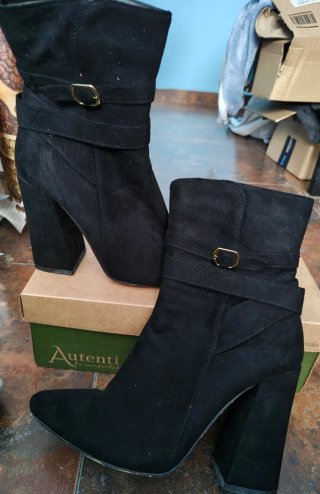 Botines negros tacón alto talla 38