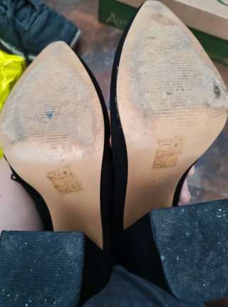 Botines negros tacón alto talla 38