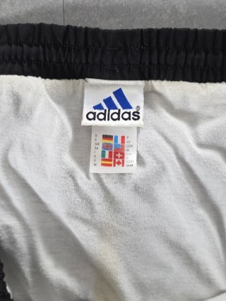 Shorts Adidas Vintage Nero Grigio Logo Ricamato M
