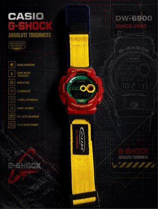 Reloj Casio G-Shock DW-6900 Rojo/Amarillo