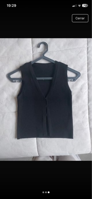 Top negro botones talla XS