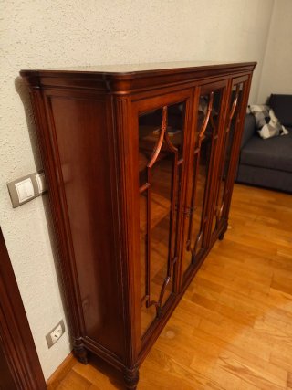 Vitrina vintage madera y cristal