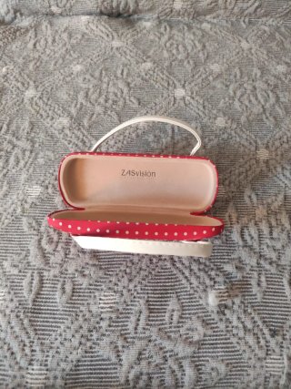 Estuche gafas niña lunares rojo y blanco