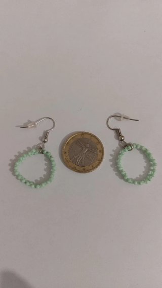 Pendientes Aros Verdes hecho a mano con cuentas