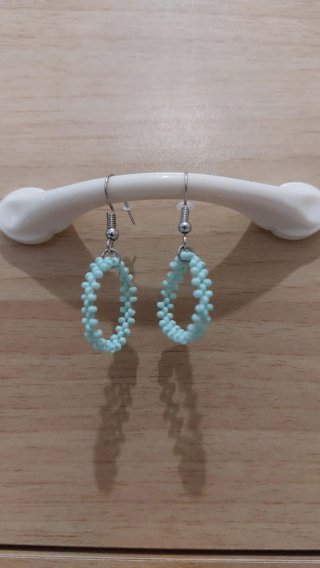 Pendientes Aros Verdes hecho a mano con cuentas