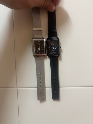 Relojes Unisex Negro y Plateado