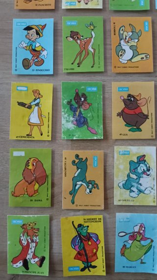 Lote 43 Cromos Disney Cropan Originales Años 70