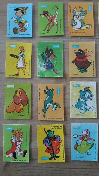 Lote 43 Cromos Disney Cropan Originales Años 70