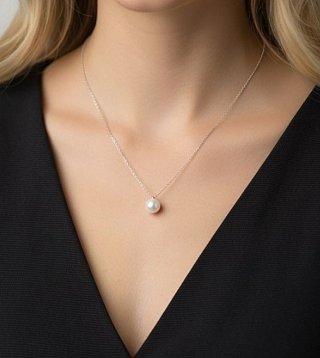 Oferta Collar de acero con perla
