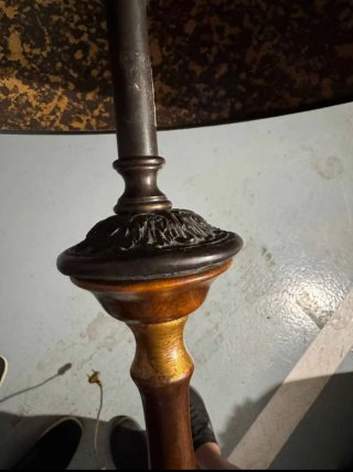 Lámpara de mesa vintage metal madera