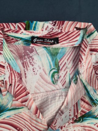 Camisa hombre manga corta estampado peces