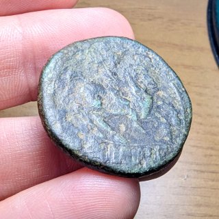 Moneda íbera Sekaisa 155-130 a.C.