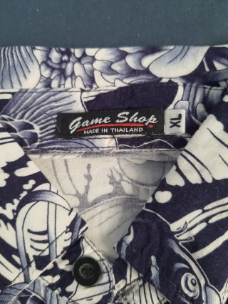 Camisa manga corta hombre estampado pez