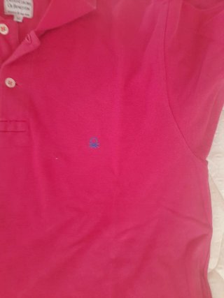Polo vintage fucsia manga larga