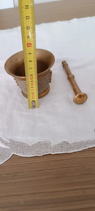 Juego de 2 morteros decorativos de bronce