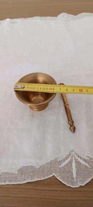 Juego de 2 morteros decorativos de bronce