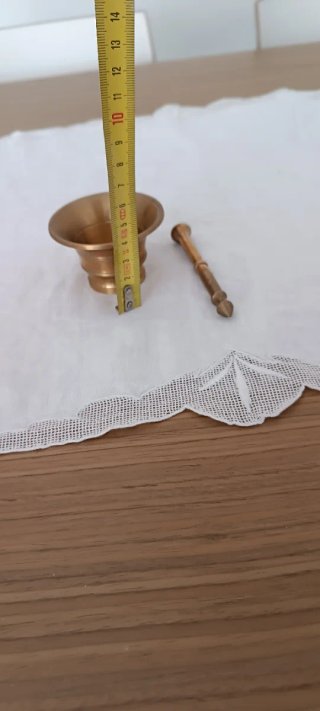 Juego de 2 morteros decorativos de bronce