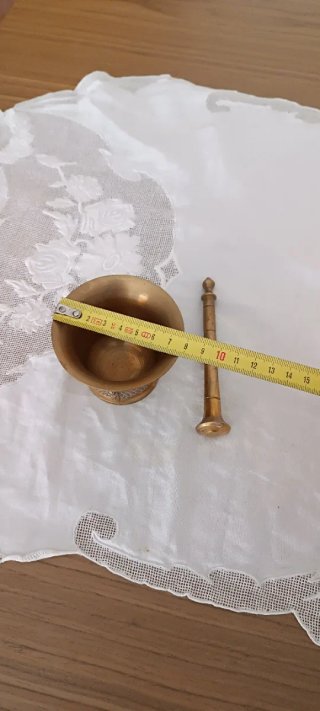 Juego de 2 morteros decorativos de bronce