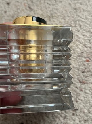 Encendedor de mesa cristal y oro