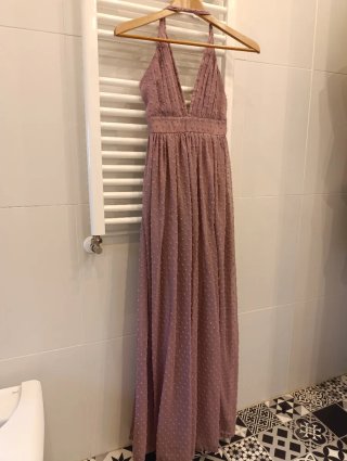 Vestidos fiesta buganvilla, rosa polvo