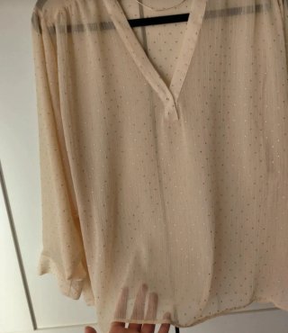 Blusa Zara Transparente Brillo Talla S