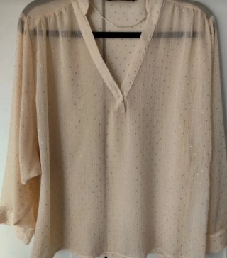 Blusa Zara Transparente Brillo Talla S