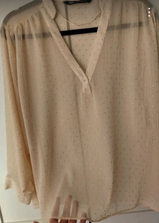 Blusa Zara Transparente Brillo Talla S