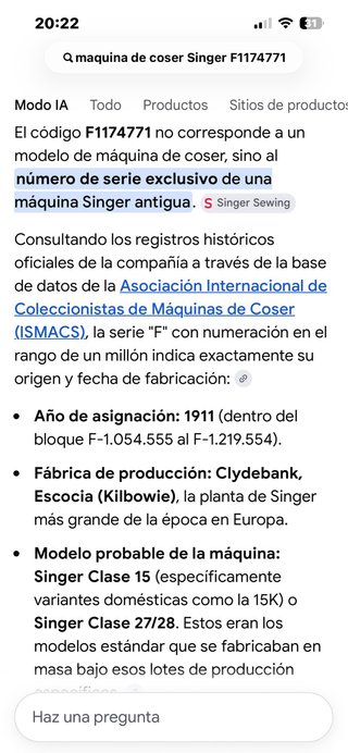 Máquina de coser Singer Clase 15