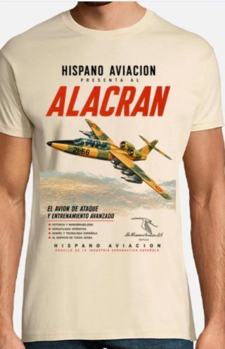 Camiseta Hispano Aviación Alacrán Beige