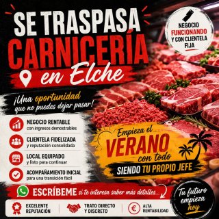Se traspasa carnicería en funcionamiento