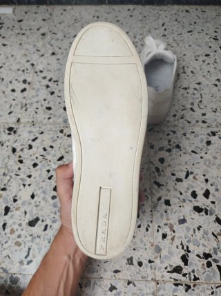 Zapatillas Prada Piel Charol Blancas Talla 36