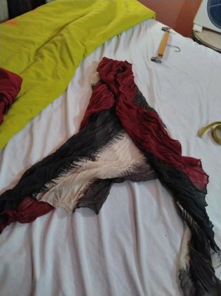 Conjunto pantalón  top y cardigan granate
