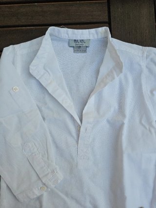 Camisas bebé blanca cuello mao 12-18m