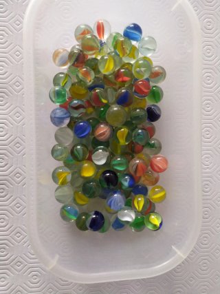 Lote 100 canicas cristal usadas
