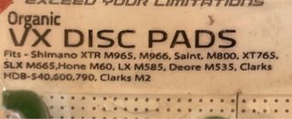 Pastillas Freno Disco Clarks VX Organic