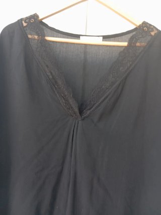 Blusa Verano Mujer Negra Encaje Talla Única
