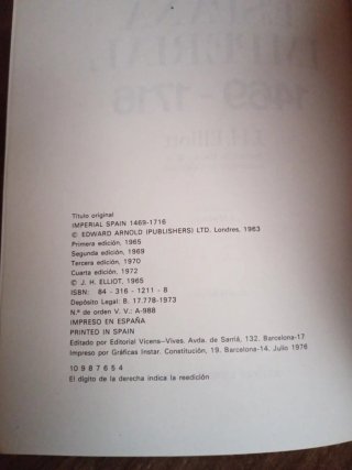 La España imperial, 1496-1716. J.H.Elliot